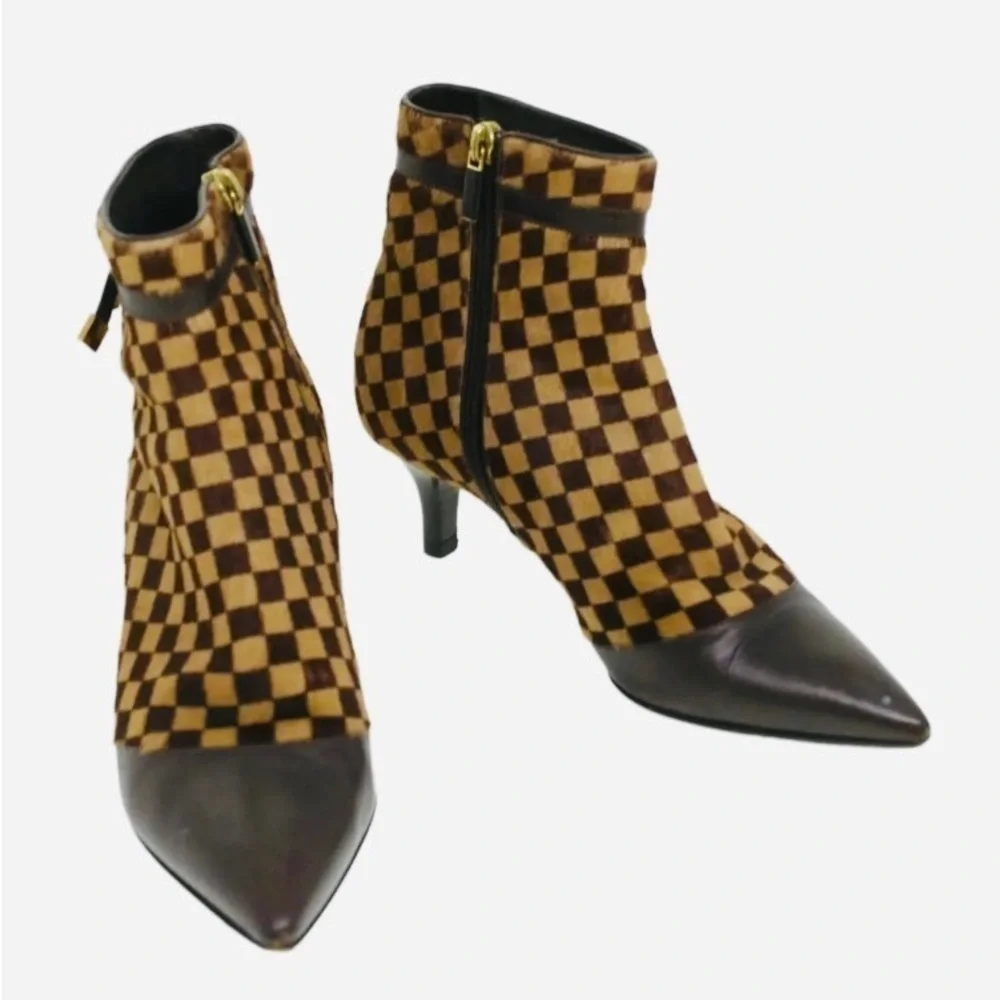 Louis VUITTON Damier Sauvage Heeled Boots - Size 6 - 6.5 - Picture 4 of 14